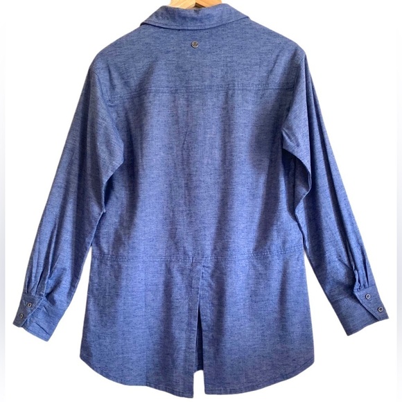 PRANA Hemp Blend Preppy Minimalist Sustainable Button Down Aster Tunic Sz S NWT - Picture 8 of 12